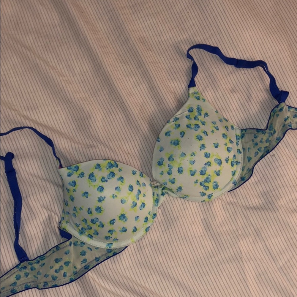 Blue Floral Print Victoria’s Secret PINK Bra